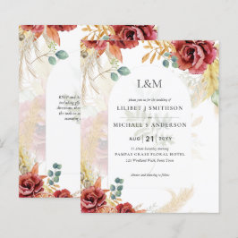 FÖRSÄLJNING! Boho Burgundy Guld Blommigt Land Barn