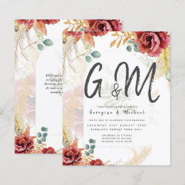 FÖRSÄLJNING! Boho Burgundy Guld Blommigt Land Barn