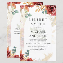 FÖRSÄLJNING! Boho Burgundy Guld Blommigt Land Barn