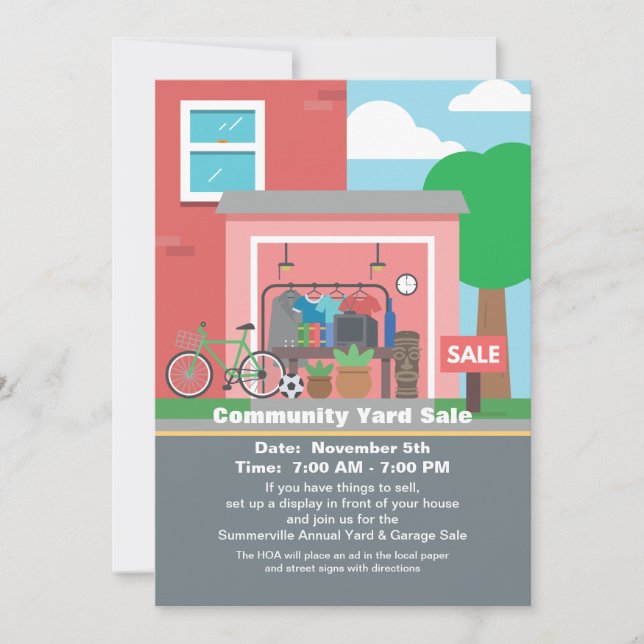 Försäljning hemifrånmeddelande inbjudningar (Framsida)