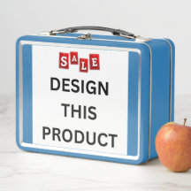 FÖRSÄLJNING! Metall Lunchbox - Ljusblå - Anpassnin