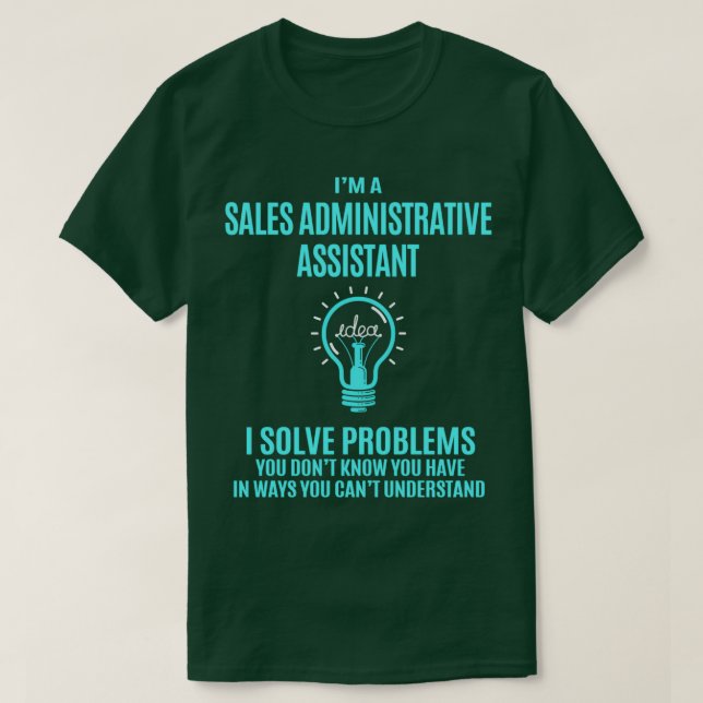 Försäljningsadministratör för administrativ säljas t shirt (Design framsida)