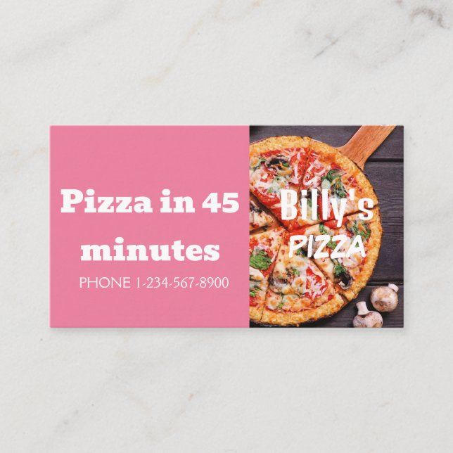 Försäljningserbjudande för Pizza-leveransrabatt Visitkort (Framsida)