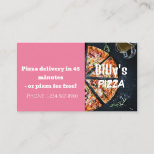 Försäljningserbjudande för Pizza-leveransrabatt Visitkort