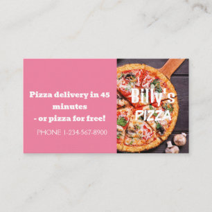 Försäljningserbjudande för Pizza-leveransrabatt Visitkort