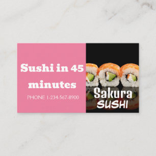 Försäljningserbjudande för Sushi-leveransrabatt Visitkort