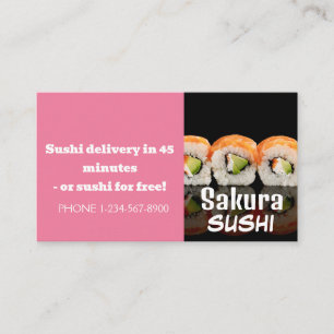 Försäljningserbjudande för Sushi-leveransrabatt Visitkort