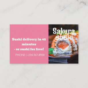 Försäljningserbjudande för Sushi-leveransrabatt Visitkort