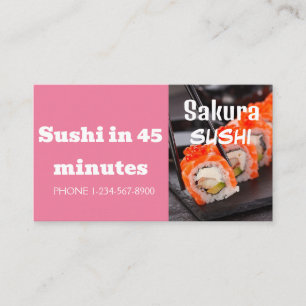 Försäljningserbjudande för Sushi-leveransrabatt Visitkort
