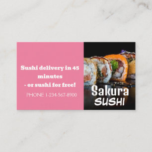 Försäljningserbjudande för Sushi-leveransrabatt Visitkort