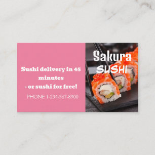 Försäljningserbjudande för Sushi-leveransrabatt Visitkort