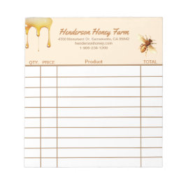 Försäljningskvitto för honungsgrupp Anpassningsbar Anteckningsblock