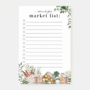 Försäljningslista för cute Watercolor Market Mon Post-it Block