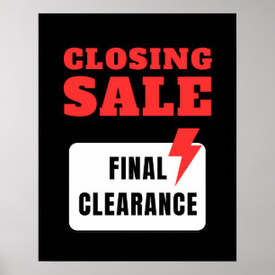 Försäljningsskylt för clearing, försäljning av utg poster