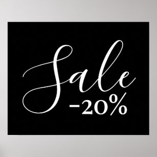 Försäljningsskylt för contemporary, 20 % rabatt på poster