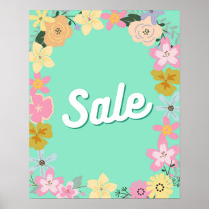 Försäljningsskylt för stora Blommigtar, försäljnin Poster