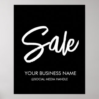 Försäljningsskylt med Business Namn & Social Media Poster