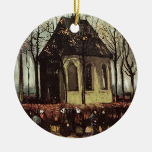 Församling i kyrkan, Nuenen av Vincent van Gogh Julgransprydnad Keramik