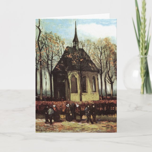 Församling i kyrkan, Nuenen av Vincent van Gogh Kort (Framsida)