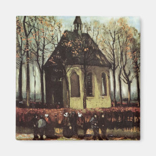 Församling i kyrkan, Nuenen av Vincent van Gogh Magnet