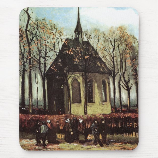 Församling i kyrkan, Nuenen av Vincent van Gogh Musmatta (Framsidan)