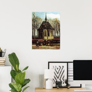 Församling i kyrkan, Nuenen av Vincent van Gogh Poster
