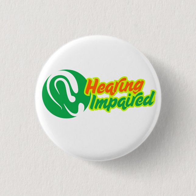 Försämrad hörselsymbol - Elegant Örondesign Knapp (Framsida)