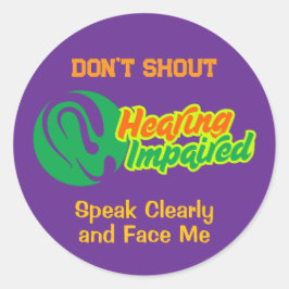 Försämrad hörselsymbol - Elegant Örondesign Runt Klistermärke