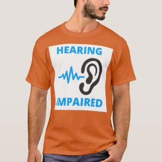 Försämrad vit och blå hörsel t shirt