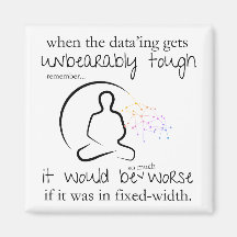 Försämras om det finns data med fast bredd