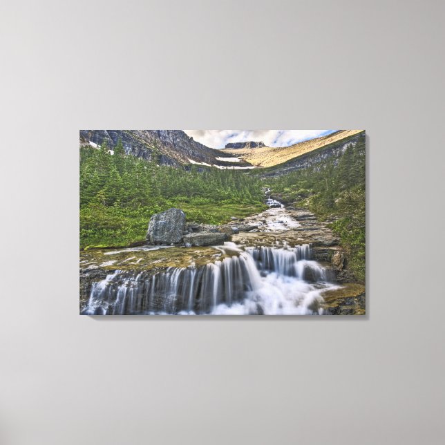 Forsande vattendrag, Glacier National Park, Canvastryck (Framsida)