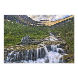 Forsande vattendrag, Glacier National Park, Fototryck