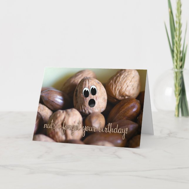 Försänkt födelsedagskort - Nöt jag glömde din föde Kort (Framsida)
