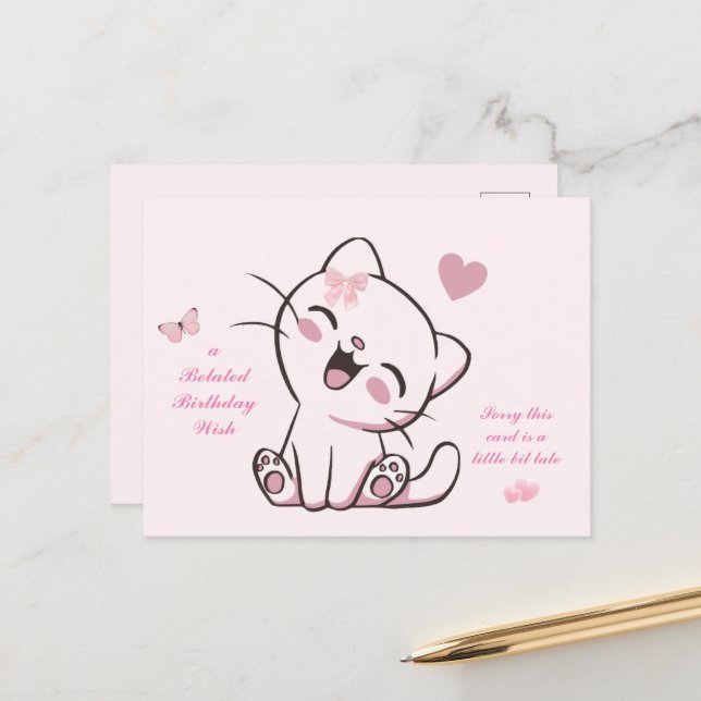 Försänkt födelsedagskort vykort (Fram/Back In Situ)