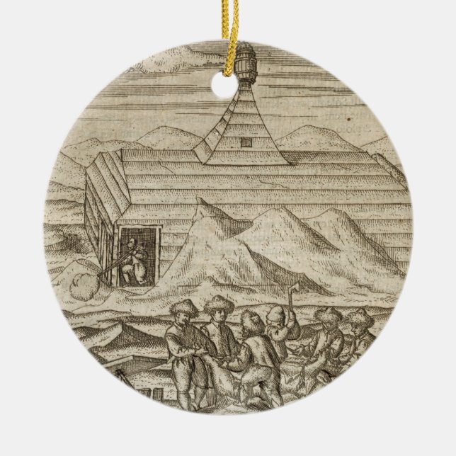 Förse med besättning dödandet och flåbjörnar, julgransprydnad keramik (Framsidan)