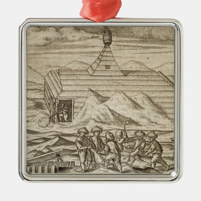 Förse med besättning dödandet och flåbjörnar, julgransprydnad metall (Framsidan)