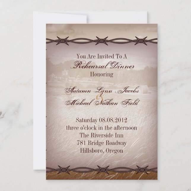 förse med en hulling - binda den westerna inbjudningar (Framsida)