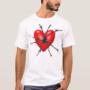 förse med en hulling - binda hjärta tee shirt