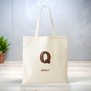 Försedd västerländsk läderinitial monogram Q Tygkasse