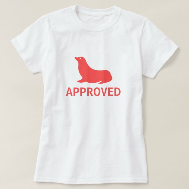 Försegla av godkännande t-shirt (Design framsida)