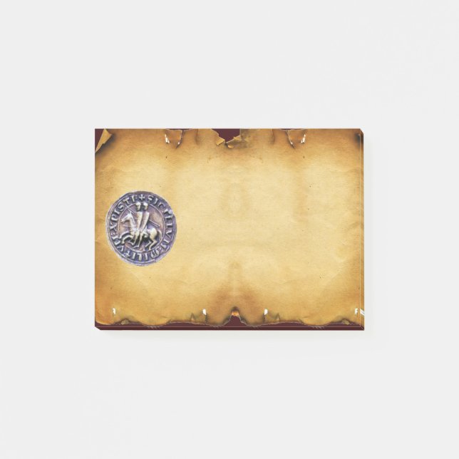 FÖRSEGLA AV parchmenten för RIDDARE TEMPLAR Post-it Block (Framsida)