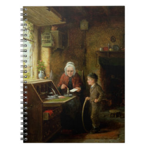 Försegla ett brev, 1890 (olja på panel) anteckningsbok med spiral