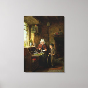 Försegla ett brev, 1890 (olja på panel) canvastryck