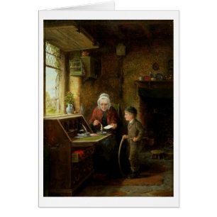 Försegla ett brev, 1890 (olja på panel) hälsningskort