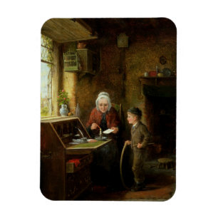 Försegla ett brev, 1890 (olja på panel) magnet