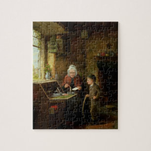Försegla ett brev, 1890 (olja på panel) pussel
