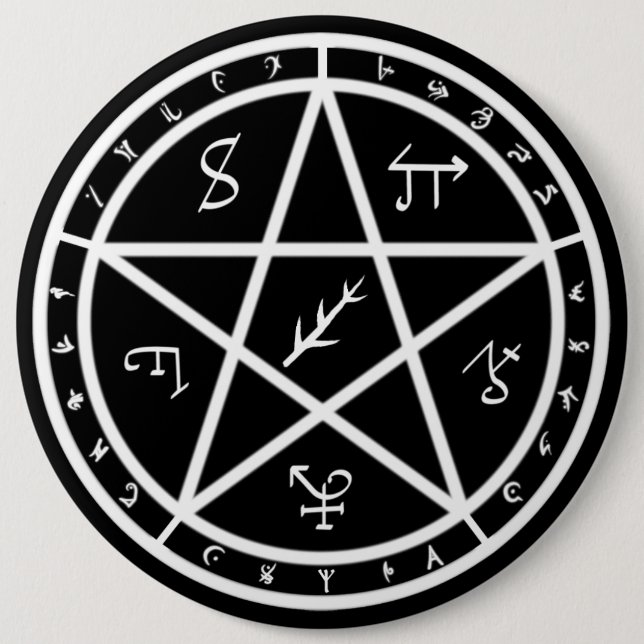 Försegla knäppas - vit på svart knapp (Framsida)