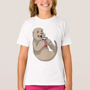 Försegla med Mugg med straw T Shirt