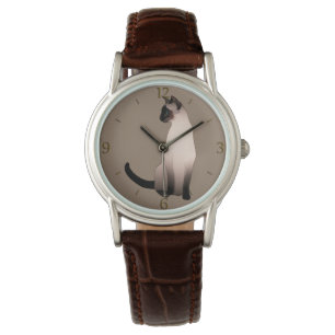 Försegla pekar den Siamese katten på Armbandsur