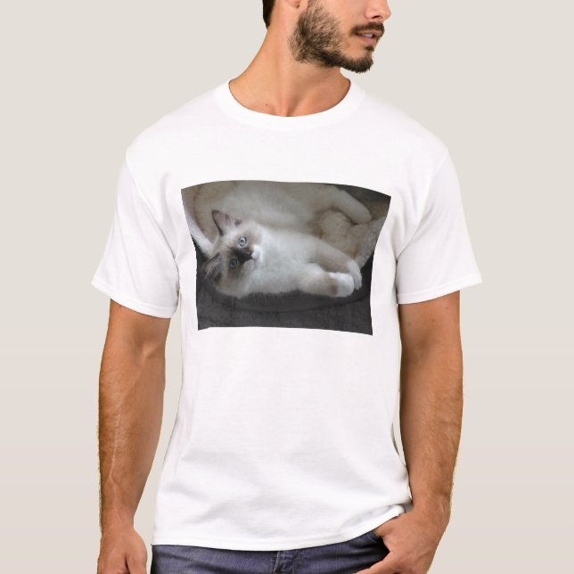 Försegla pekar & den Siberian kattungeskjortan för Tee Shirt (Framsida)